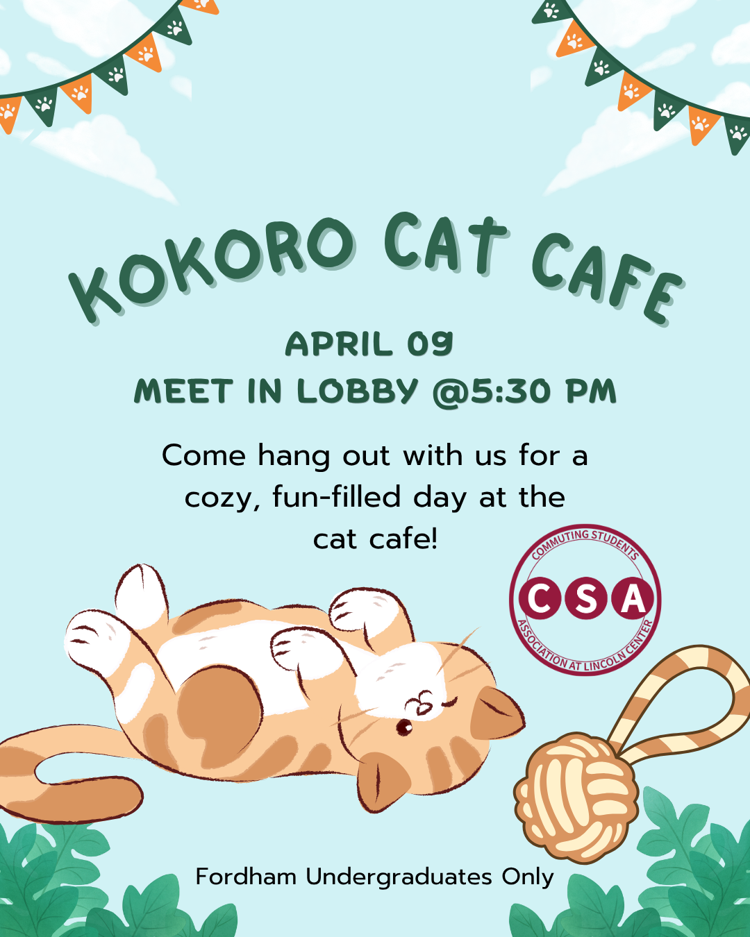 Cat cafe outing flyer