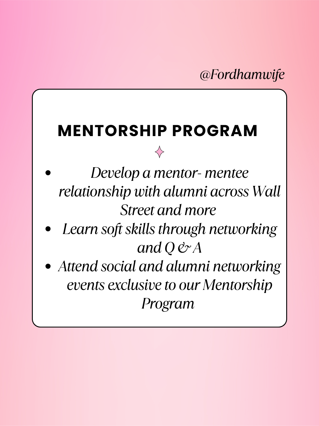 Women in Finance mentorship program graphic